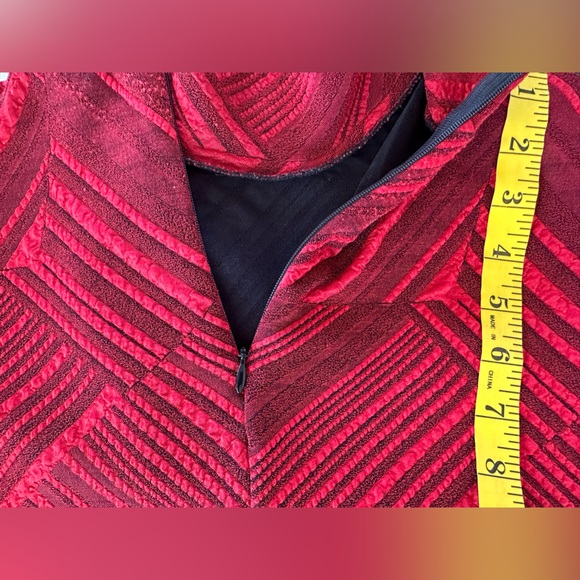 Vintage 1970s red Donna mockneck long-sleeve top size XL - Picture 6 of 8